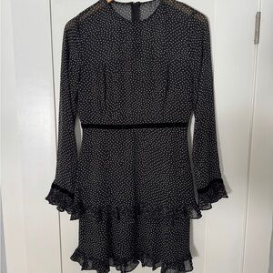 Elegant Black Polka Dot Dress